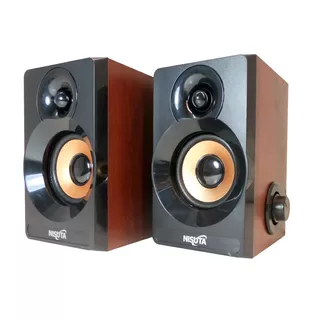 Parlantes Pc Multimedia Potentes 6w Estereo Usb Madera