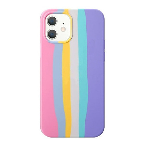 Funda Case Protectora Arcoiris Generica Compatible iPhone Color Pastel arcoiris iPhone X/Xs