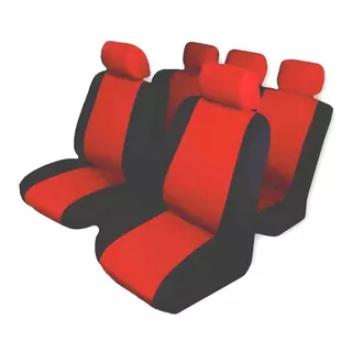 Funda Cubre Asiento Universal De Tela Tunning Softline Rojo