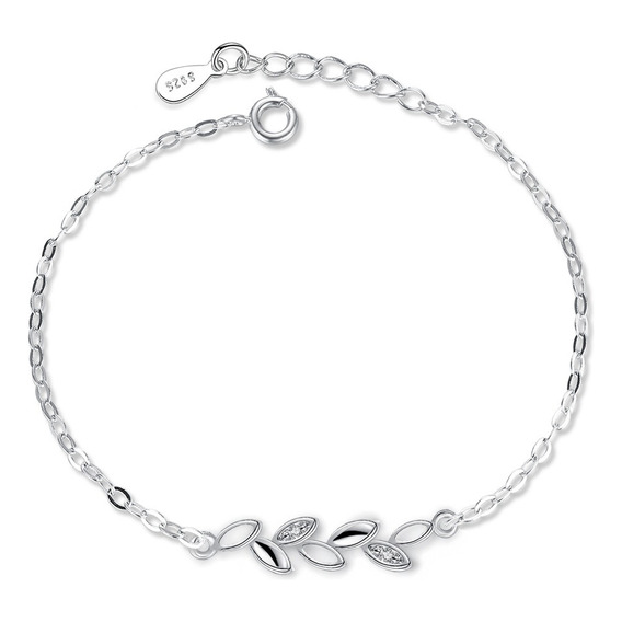 Pulsera De Hojas De La Suerte De Plata S925 Para Mujer