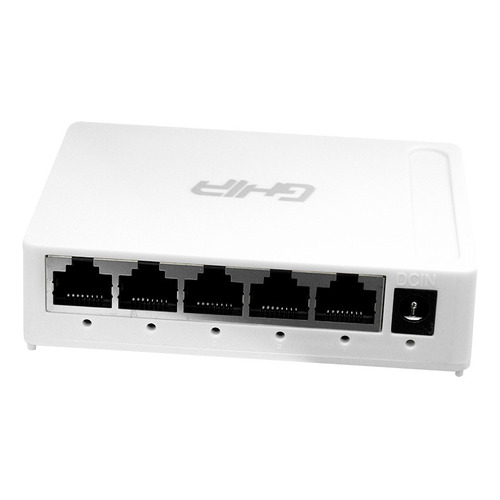 Switch Ghia Ethernet 5 Puertos RJ45 10/100/1000 MBPS Gigabit Color Blanco Modelo GNW-S3
