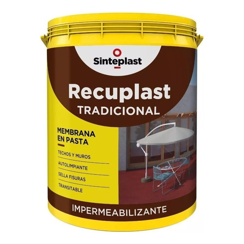  Sinteplast  Recuplast Tradicional  Impermeabilizante  Blanco 4 L  Satinado