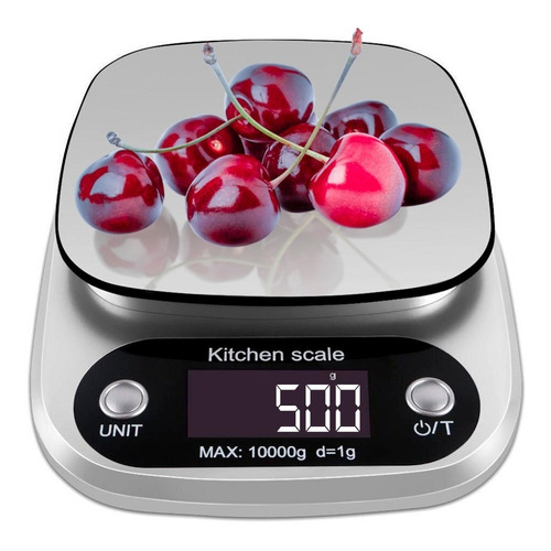 Balanza De Cocina Digital Pesa 1 Gr Hasta 10 Kilos Precisión Capacidad máxima 10 kg Color Plateado