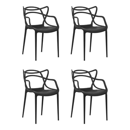 Silla de Comedor Master Allegra Color Negro X4 Unidades