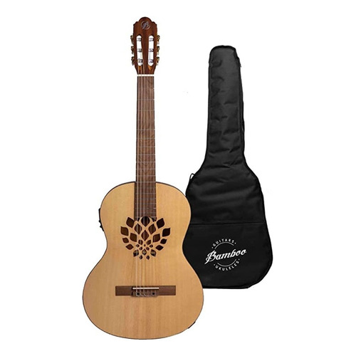 Guitarra Electroacústica Bamboo Pro Slim 39 Con Funda Acolchada