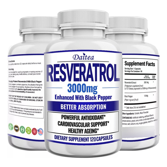 Resveratrol 500 Mg 120 Capsulas 