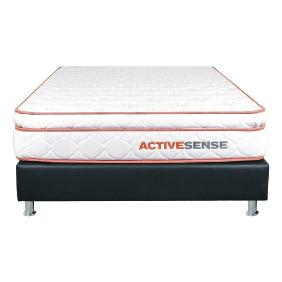 Combo Colchón Doble Con Pillow Top Active Sense + Base Cama