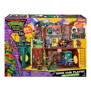 Playmates Tmnt Mm Sewer Lair Playset Color Marrón Claro
