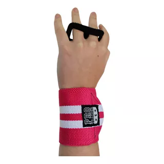 Grip Com Munhequeira Para Cross Funcional Pull Up Cor Rosa Tamanho M