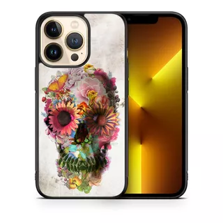 Funda Protectora Para iPhone Calavera Floral Tpu Case Skull 