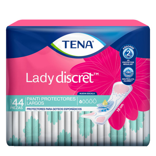 Pantiprotectores Tena Lady Discret Largos 44 Pzas