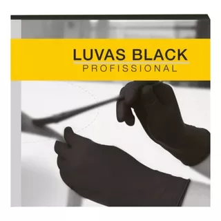 Kit Com 10 Luvas Tam. P Black Profissional Latex Marco Boni Cor Preto