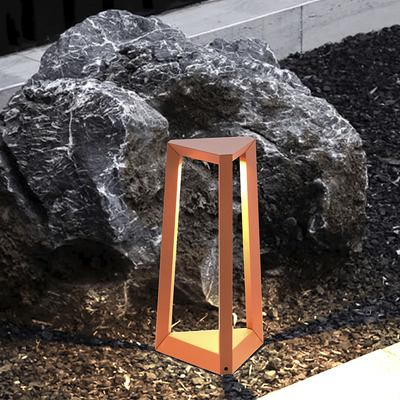 Aplique Exterior Bolarda Vk-triong Aluminio Terra 35cm Vk