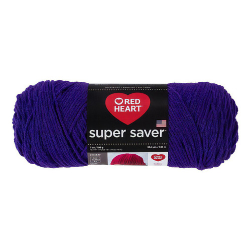 Estambre Acrílico Liso Super Saver Red Heart Coats Color 0356 Amethyst