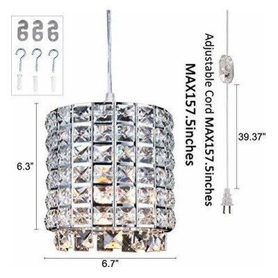 Luz Moderna Elegante Mini Colgante De Luz Enchufe En Lã...