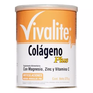 Vivalite Colageno Plus Magnesio Zinc Y Vitamina C 375 G Sabor Natural