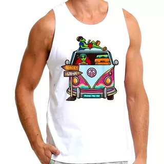 Camiseta Regata Et Hippie Na Van Kombi