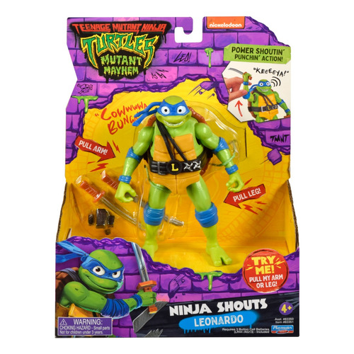 Figura De Acción Bandai Tortujas Ninja Shouts Leonardo 3