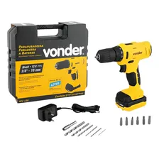 Parafusadeira Furadeira A Bateria 3/8  12 V Pfv 120 Vonder Amarelo 127/220v 50 Hz/60 Hz
