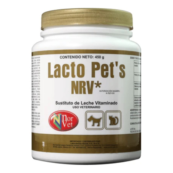 Norvet Lacto Pet's Sustituto De Leche Perros Y Gatos 450 G