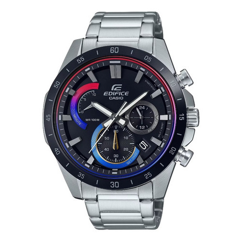 Reloj Casio Cronógrafo Efr-573hg-1av Hombre E-watch Color de la correa Plateado