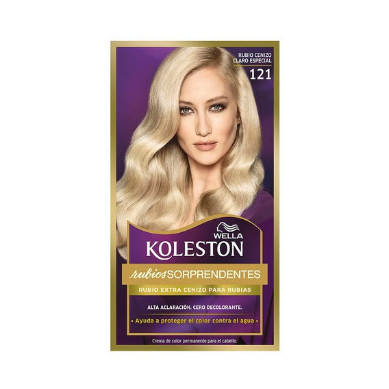 Kit Tinta Wella Professionals  Koleston Coloración en crema tono 121 rubio cenizo claro especial para cabello