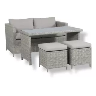 Juego Living Jardin Sofa 4 Piezas Rattan Importado Premium 