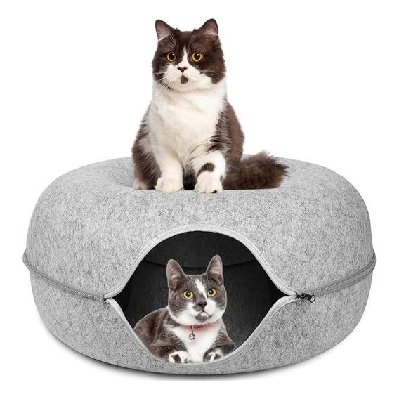 Cama Tipo Tunel Rascador Cuna Interactiva Gatos Dona Xl Ax ®