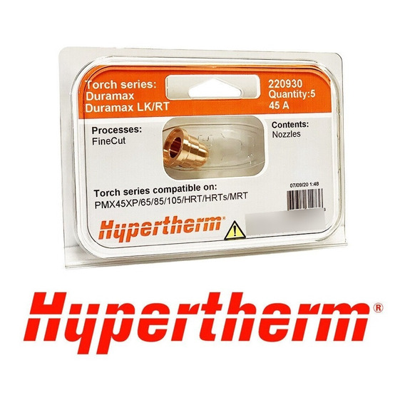 Tobera Electrodo Escudo Anillo Hypertherm 220930 Pwmx 45-105