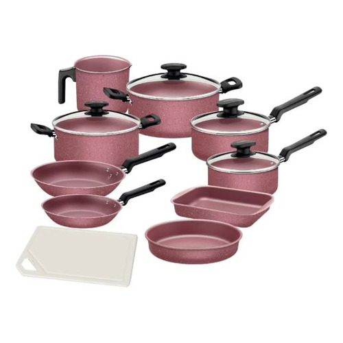 Batería De Cocina Tramontina 27899422 Con 10 Piezas Rosa