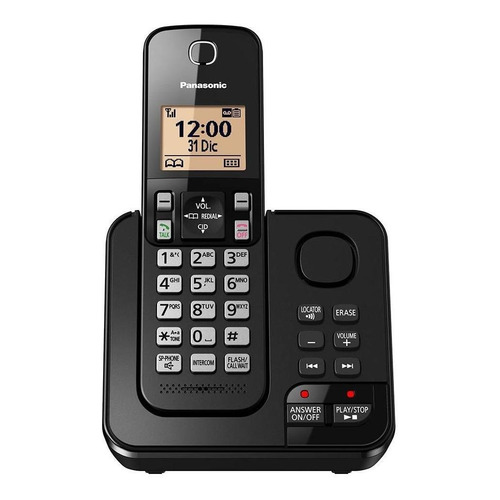 Teléfono Panasonic  KX-TGC362B inalámbrico - color negro