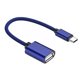 Adaptador Otg Tipo C A Usb Con Cable De Nylon 