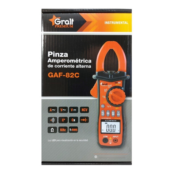Pinza Amperometrica Profesional Premium Gralf Gaf-82c