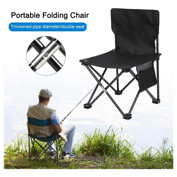 Silla De Playa Portátil Para Acampar, Pescar,silla Plegable