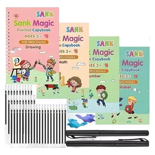 Cuaderno Magico Caligrafía Reutilizables,kit Escolar 58 Pcs