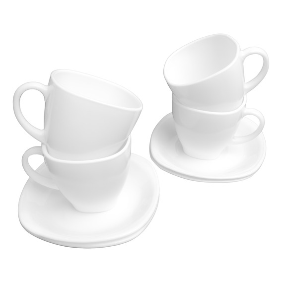 Tazas De Cafe Pocillos Set 8 Piezas 210ml En Opal Essenza