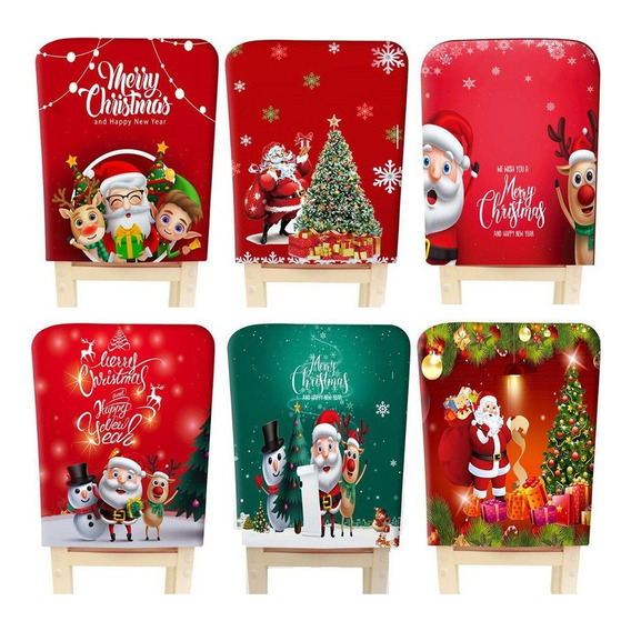 6 Fundas For Sillas De Cena De Navidad Con Diseño De Papá N