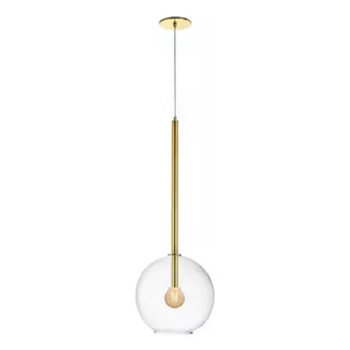 Pendente Metal Lustre Globo Cristal 20cm E27 + Lampada Led Cor Dourado 110v/220v