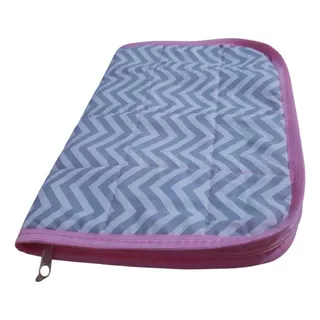 Porta Fraldas Lenço Umedecido Pomada Bebê Luma Baby Cor Chevron Cinza Com Rosa Chevron