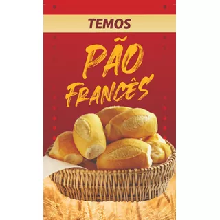 Banner Temos Pão Francês 80x120 Lona