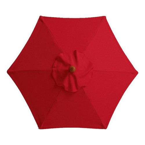 Funda de repuesto para paraguas impermeable para exteriores, color rojo, 2,7 metros/6 huesos