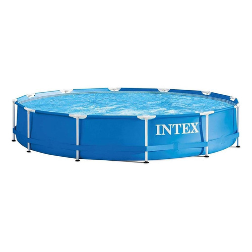 Alberca estructural redondo Intex 28210 con capacidad de 6503 litros de 366cm de largo x 366m de ancho de 366cm de diámetro  azul diseño mosaico