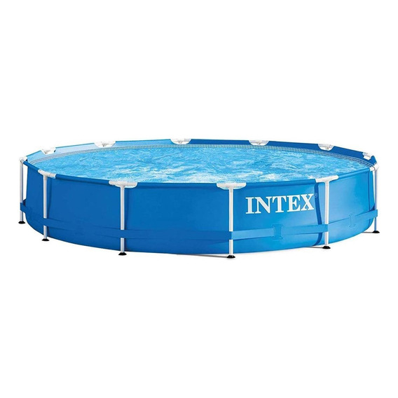 Alberca estructural redondo Intex 28210 con capacidad de 6503 litros de 366cm de largo x 366m de ancho de 366cm de diámetro  azul diseño mosaico