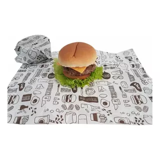 Papel Acoplado Para Lanche Hamburguer Delivery C/400 Premium