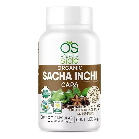 Organic Side Sacha Inchi Orgánica  60 Cápsulas Sabor Sin Sabor