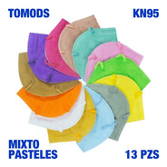 Kn95 Mascarillas Cubrebocas Lavables 13 Pzs Colores Tomods