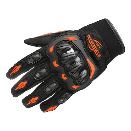 Guantes Para Moto Protección Invierno Impermeables Ciclismo Color Negro/Naranja Talla L