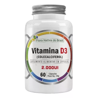 Vitamina D3 2000ui 60 Cápsulas Flora Nativa