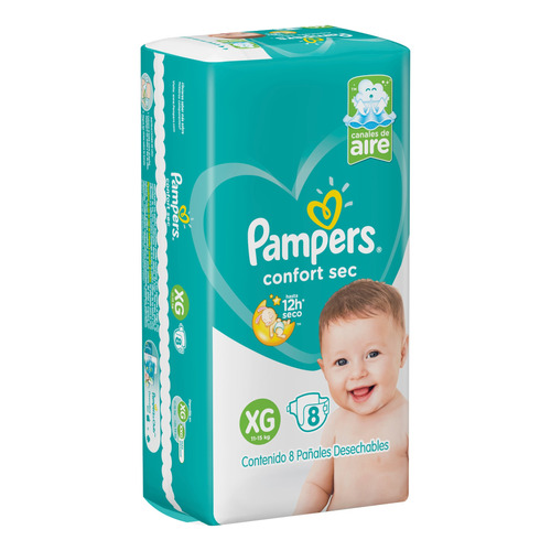 Pampers Confort Sec pañales XG 8 unidades
