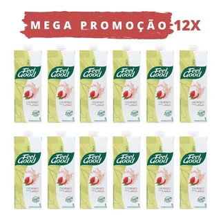 Kit 12 Chá Branco Sabor Lichia Feel Good Caixa 1l